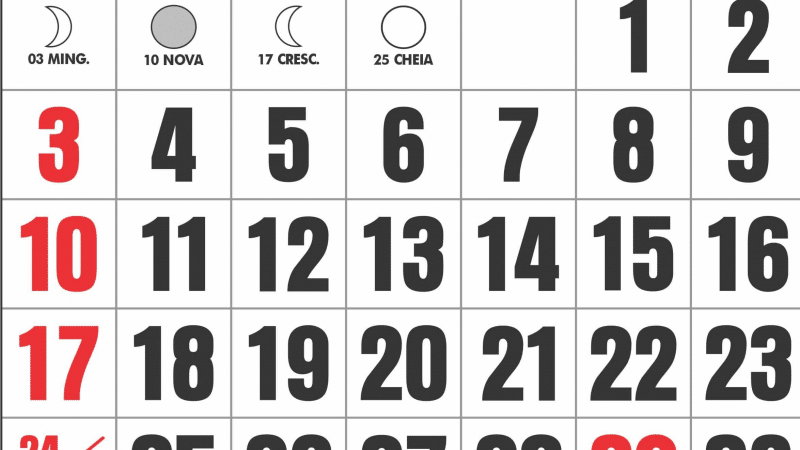 CALENDÁRIO MARÇO 2024 COM FERIADOS